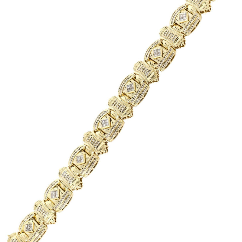 Mens Diamond Bracelet Yellow Gold| 3.31 Carats| 74.91 Grams