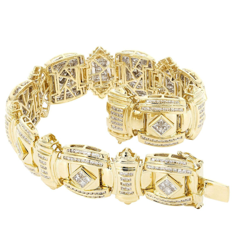 Mens Diamond Bracelet Yellow Gold| 3.31 Carats| 74.91 Grams