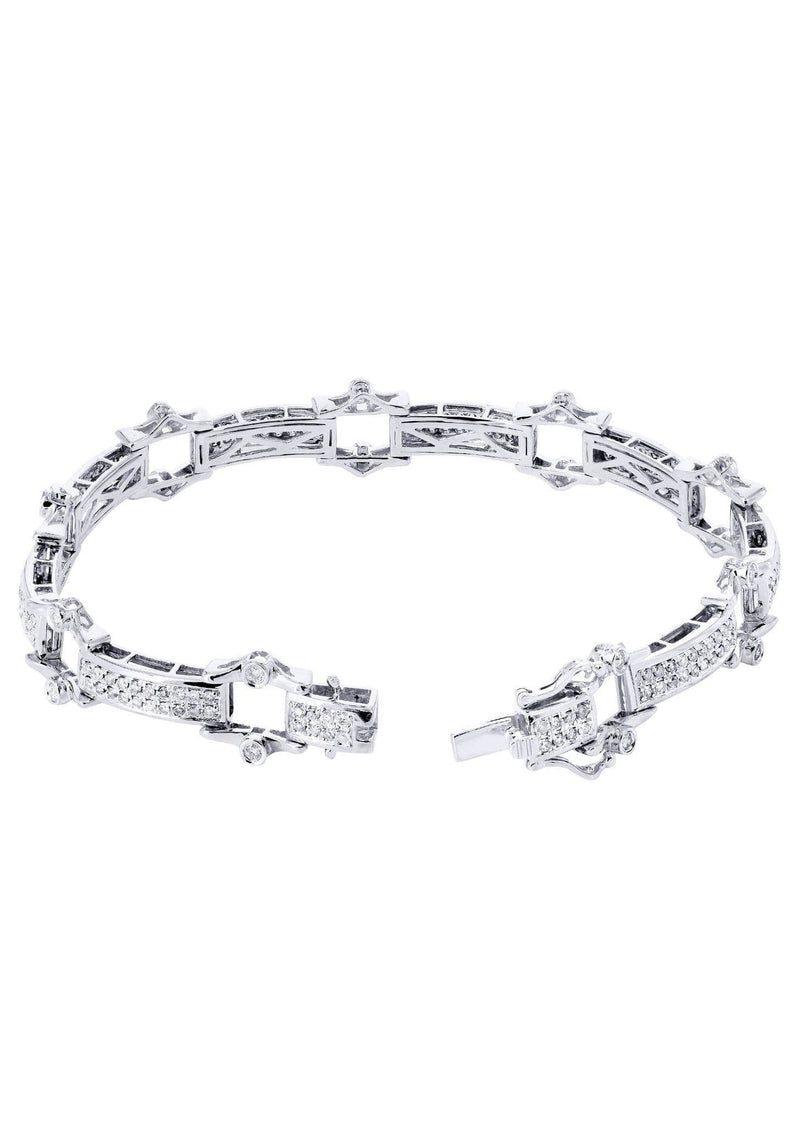 Mens Diamond Bracelet White Gold| 2.49 Carats| 22.11 Grams
