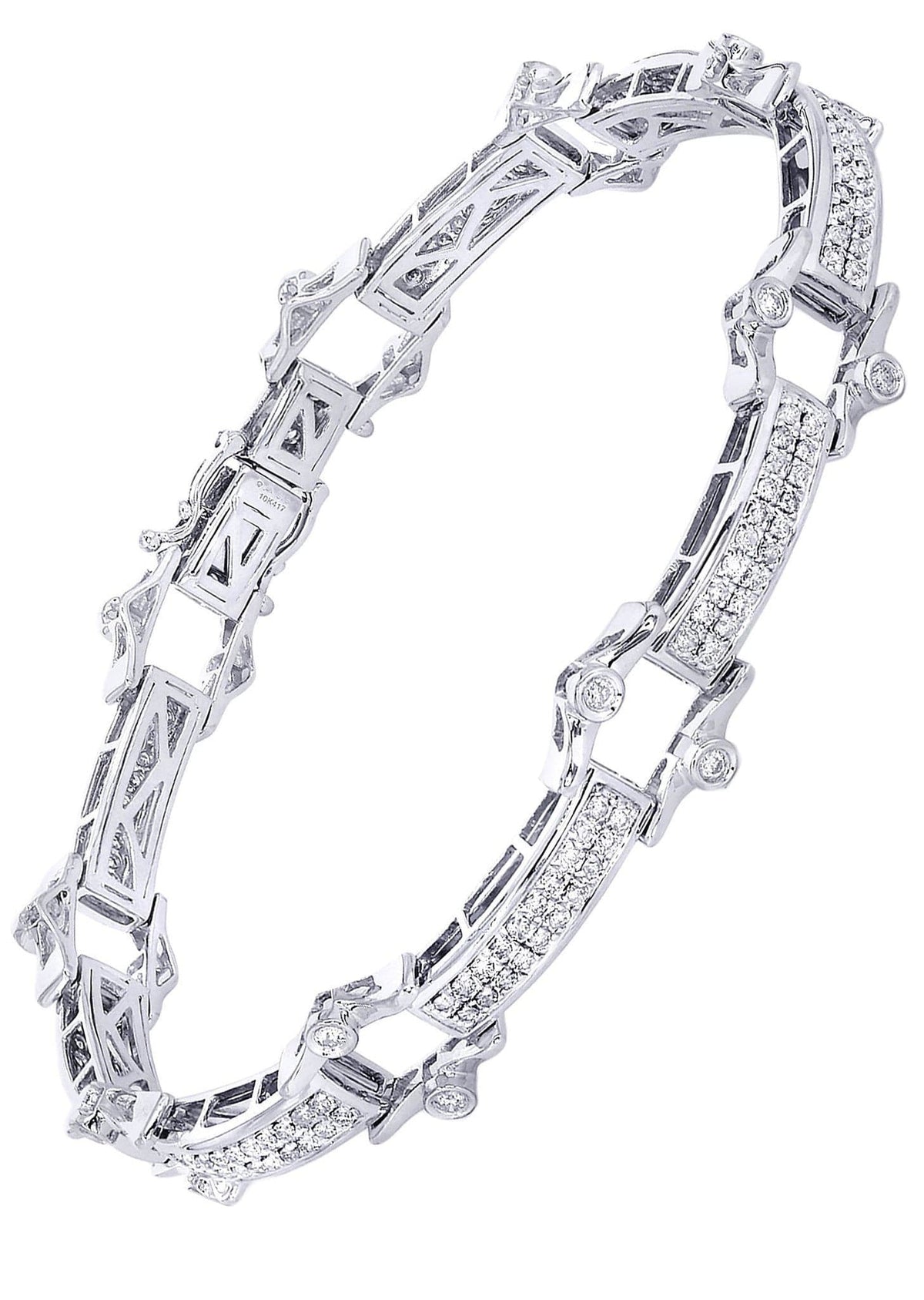 Mens Diamond Bracelet White Gold| 2.49 Carats| 22.11 Grams