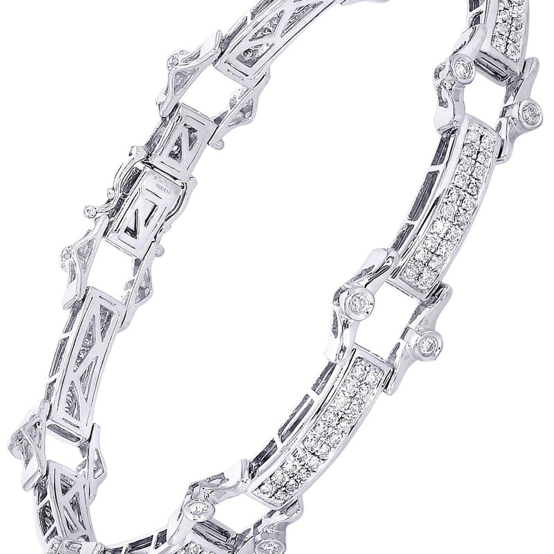 Mens Diamond Bracelet White Gold| 2.49 Carats| 22.11 Grams