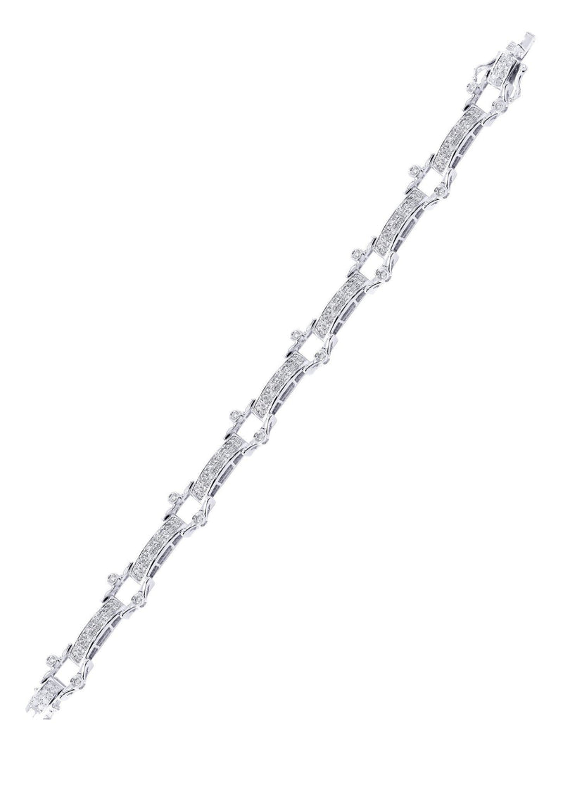 Mens Diamond Bracelet White Gold| 2.49 Carats| 22.11 Grams