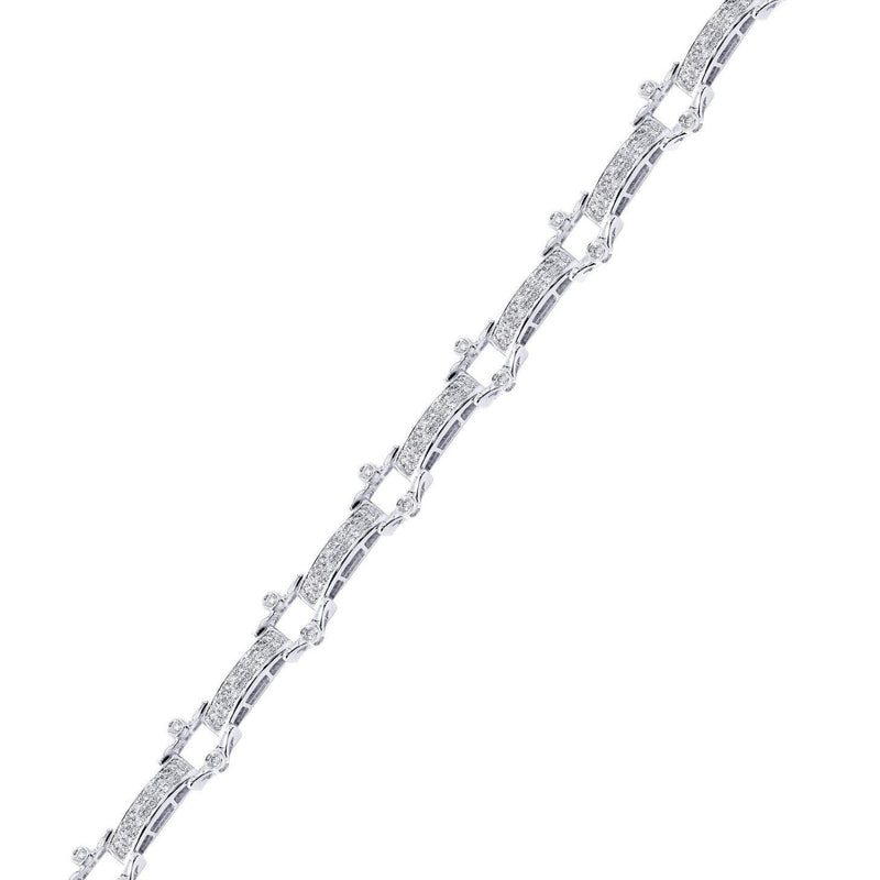 Mens Diamond Bracelet White Gold| 2.49 Carats| 22.11 Grams