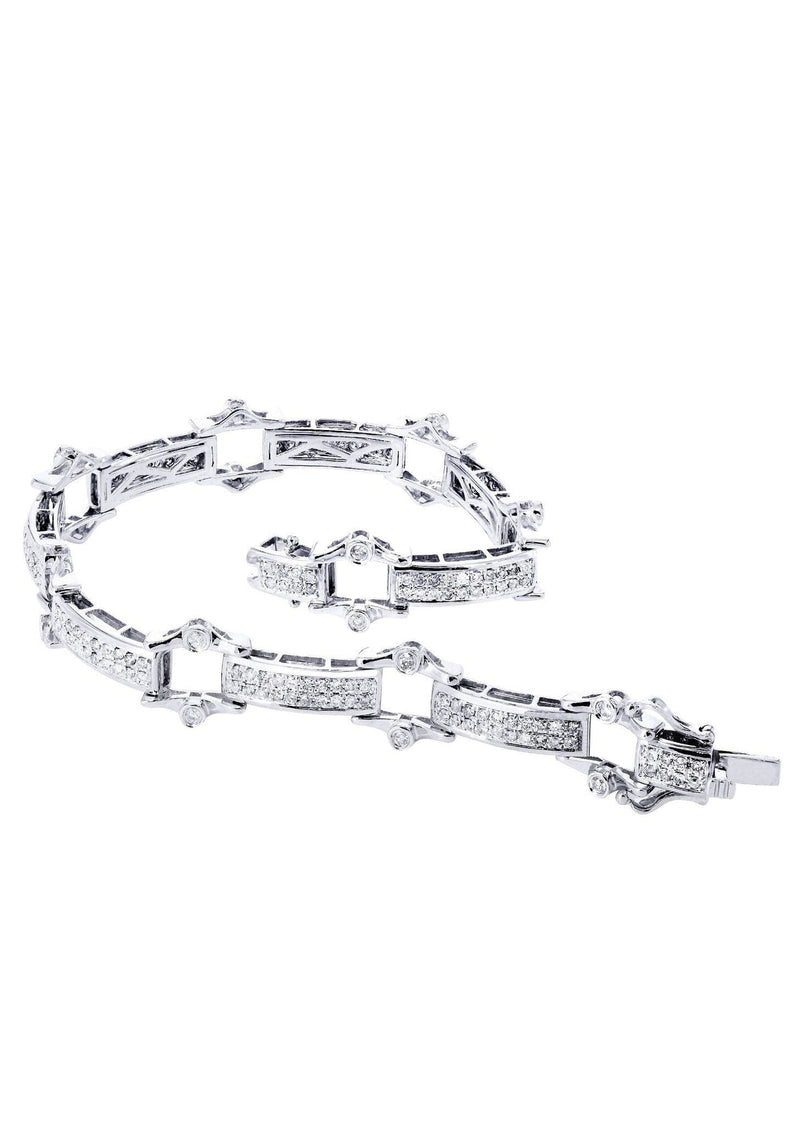 Mens Diamond Bracelet White Gold| 2.49 Carats| 22.11 Grams
