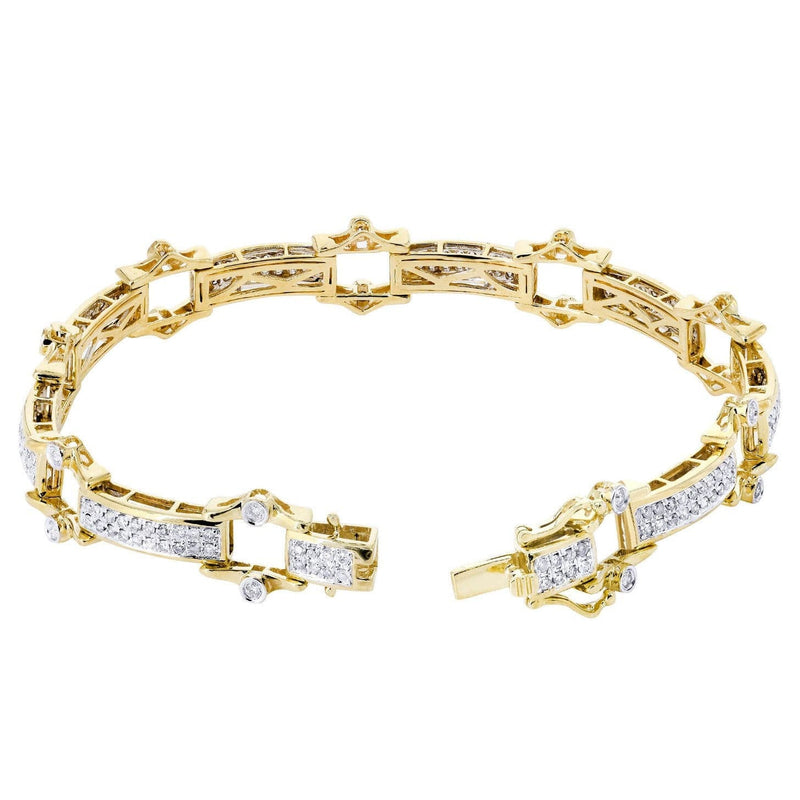 Mens Diamond Bracelet Yellow Gold| 2.29 Carats| 22.1 Grams