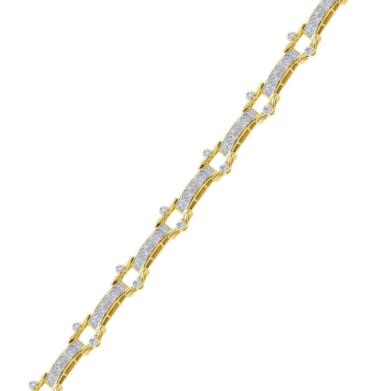 Mens Diamond Bracelet Yellow Gold| 2.29 Carats| 22.1 Grams