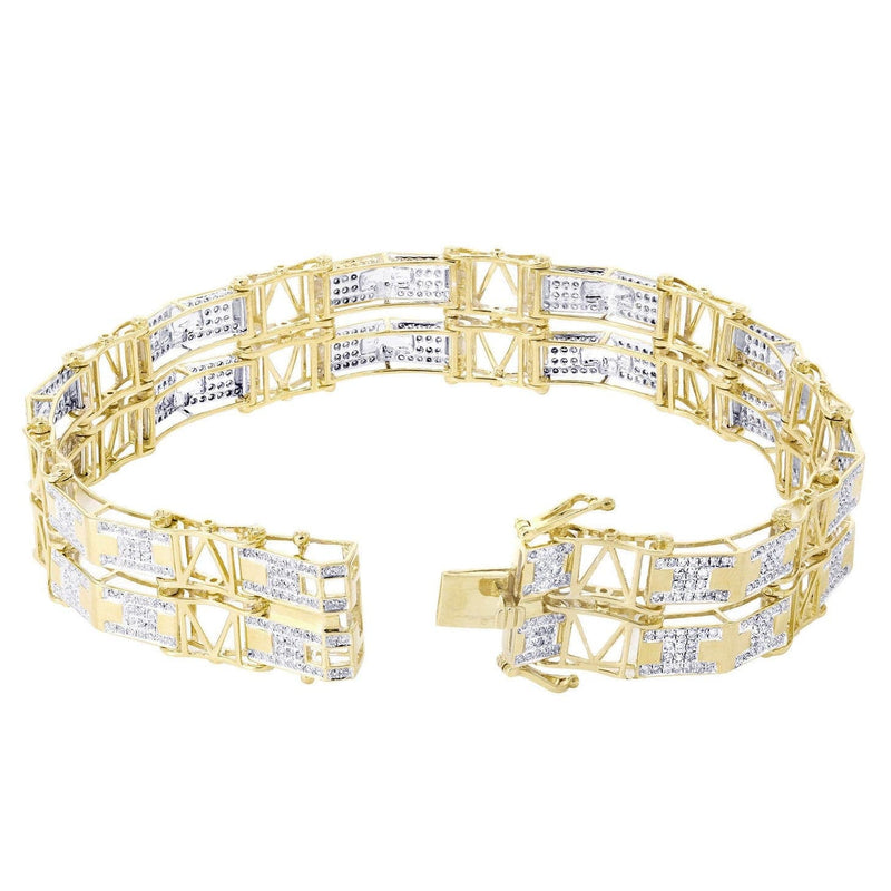 Mens Diamond Bracelet Yellow Gold| 2.73 Carats| 28.4 Grams