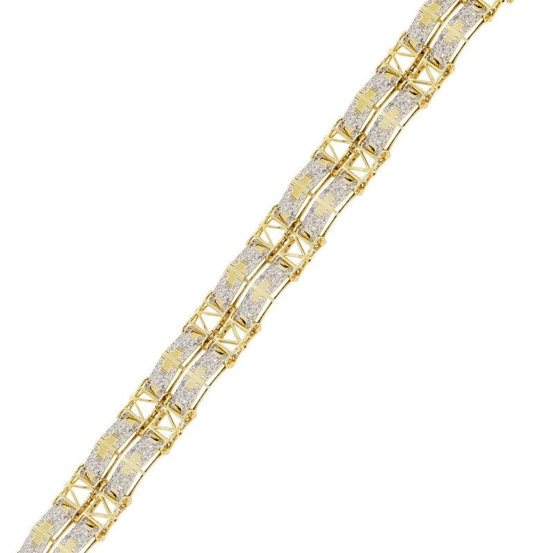 Mens Diamond Bracelet Yellow Gold| 2.73 Carats| 28.4 Grams