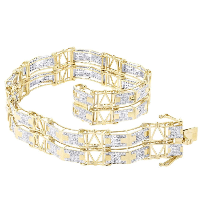 Mens Diamond Bracelet Yellow Gold| 2.73 Carats| 28.4 Grams