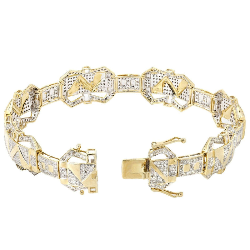 Mens Diamond Bracelet Yellow Gold| 3.72 Carats| 25.42 Grams