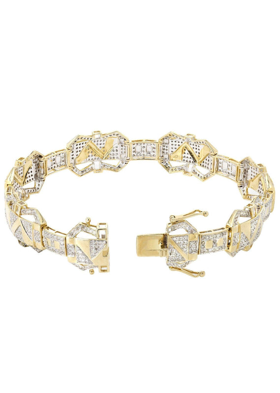 Mens Diamond Bracelet Yellow Gold| 3.72 Carats| 25.42 Grams