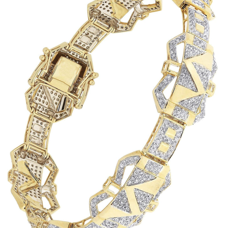 Mens Diamond Bracelet Yellow Gold| 3.72 Carats| 25.42 Grams