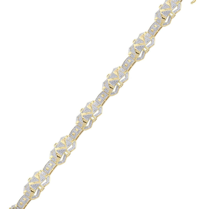Mens Diamond Bracelet Yellow Gold| 3.72 Carats| 25.42 Grams