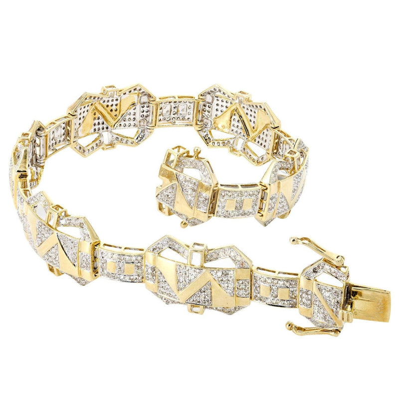 Mens Diamond Bracelet Yellow Gold| 3.72 Carats| 25.42 Grams