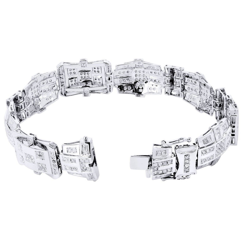 Mens Diamond Bracelet White Gold| 3.64 Carats| 31.39 Grams