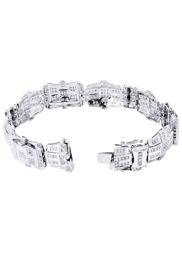 Mens Diamond Bracelet White Gold| 3.64 Carats| 31.39 Grams
