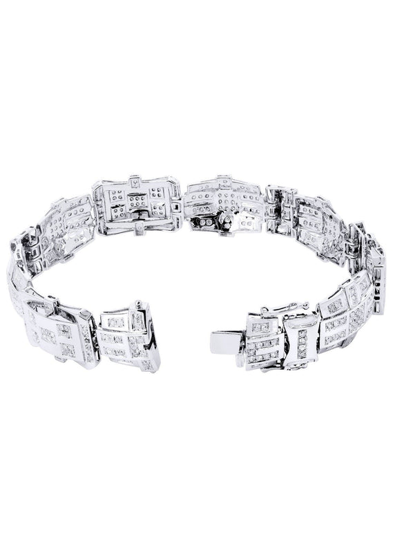 Mens Diamond Bracelet White Gold| 3.64 Carats| 31.39 Grams