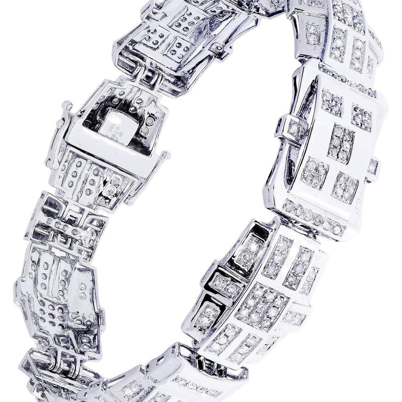 Mens Diamond Bracelet White Gold| 3.64 Carats| 31.39 Grams