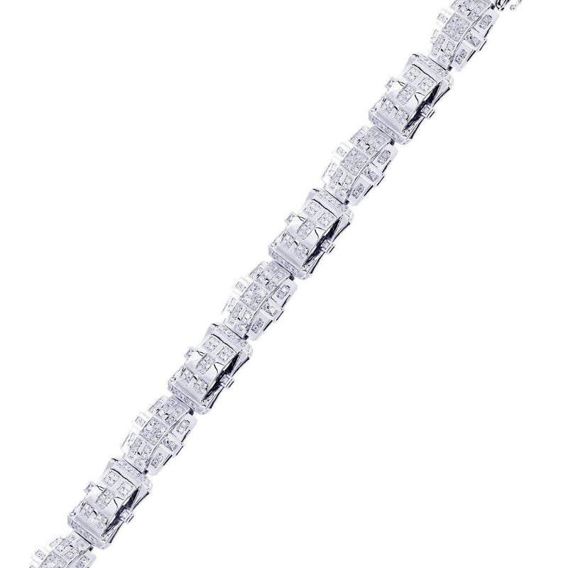Mens Diamond Bracelet White Gold| 3.64 Carats| 31.39 Grams
