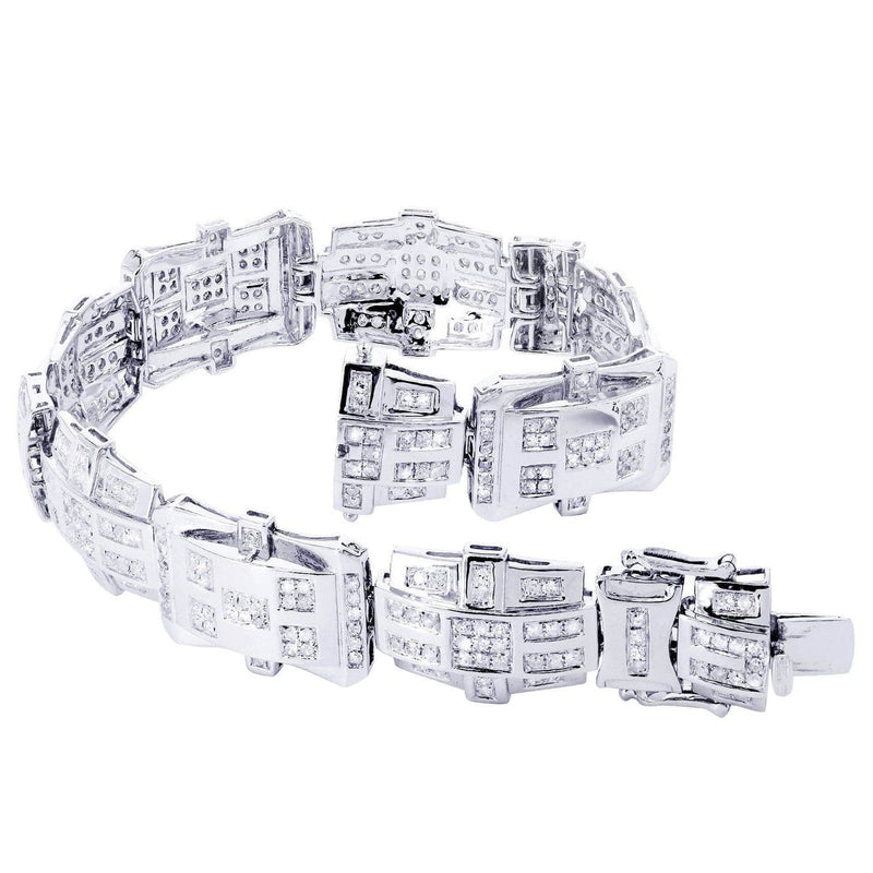 Mens Diamond Bracelet White Gold| 3.64 Carats| 31.39 Grams