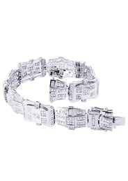 Mens Diamond Bracelet White Gold| 3.64 Carats| 31.39 Grams