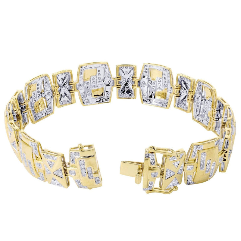 Mens Diamond Bracelet Yellow Gold| 3.16 Carats| 33.64 Grams