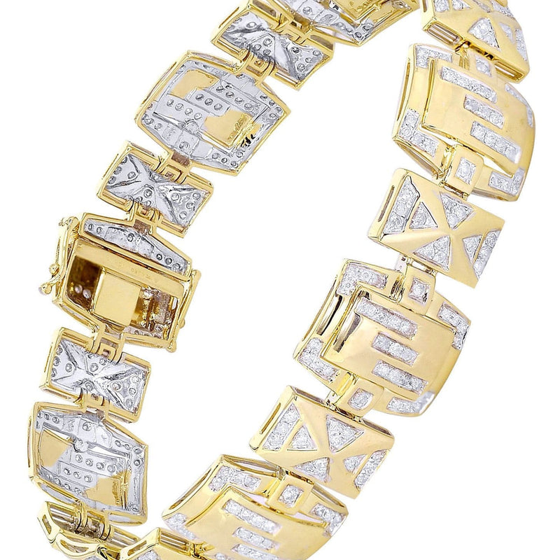 Mens Diamond Bracelet Yellow Gold| 3.16 Carats| 33.64 Grams