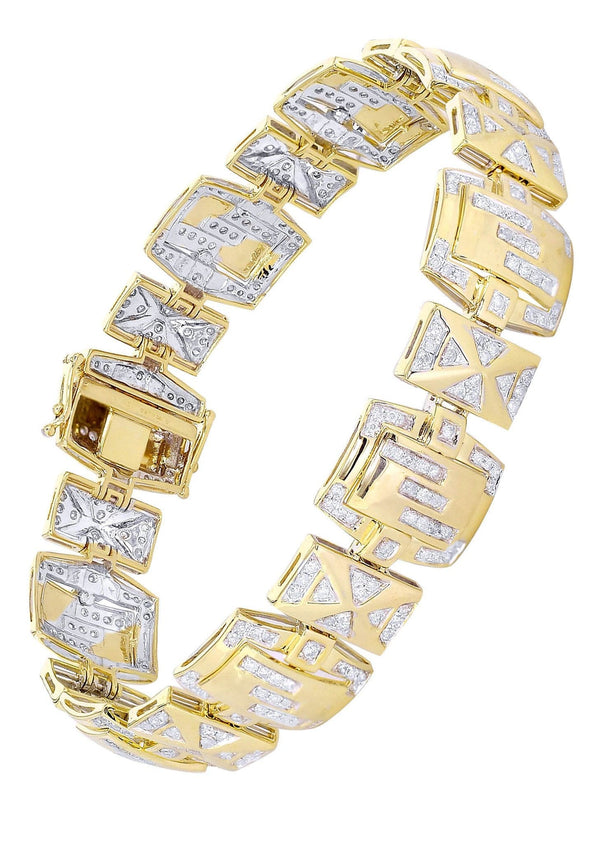Mens Diamond Bracelet Yellow Gold| 3.16 Carats| 33.64 Grams