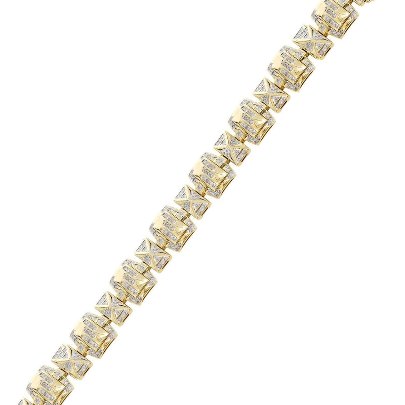 Mens Diamond Bracelet Yellow Gold| 3.16 Carats| 33.64 Grams