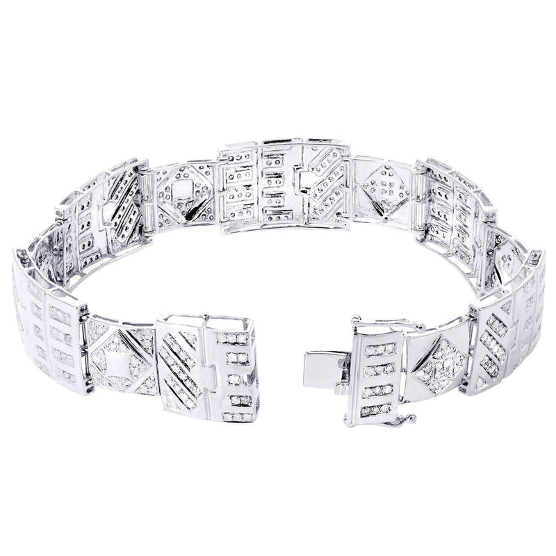 Mens Diamond Bracelet White Gold| 4.28 Carats| 32.37 Grams