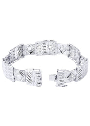 Mens Diamond Bracelet White Gold| 4.28 Carats| 32.37 Grams