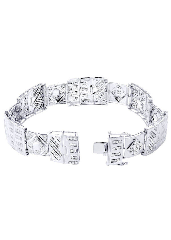 Mens Diamond Bracelet White Gold| 4.28 Carats| 32.37 Grams