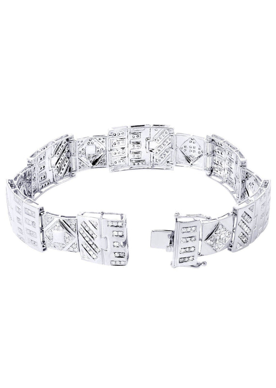Mens Diamond Bracelet White Gold| 4.28 Carats| 32.37 Grams