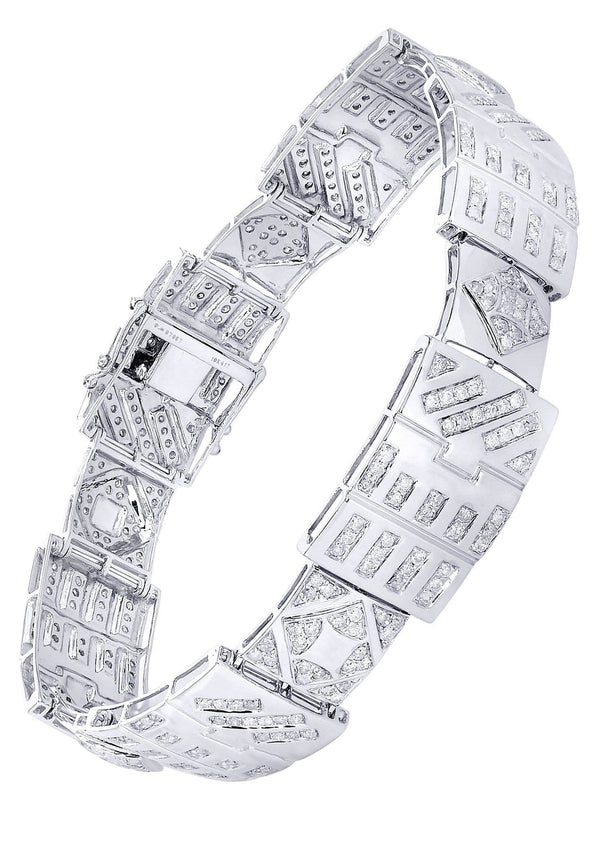 Mens Diamond Bracelet White Gold| 4.28 Carats| 32.37 Grams