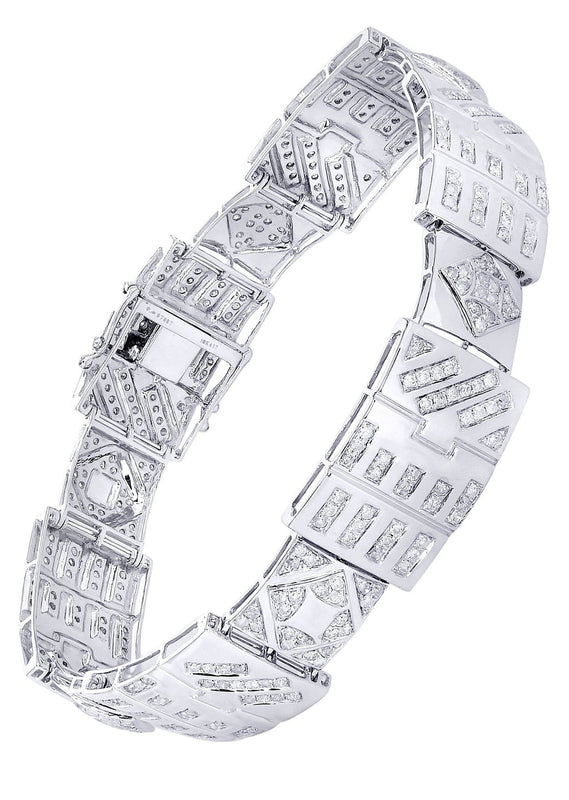 Mens Diamond Bracelet White Gold| 4.28 Carats| 32.37 Grams
