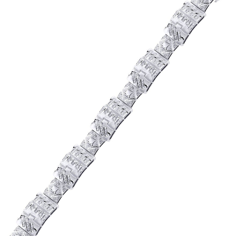 Mens Diamond Bracelet White Gold| 4.28 Carats| 32.37 Grams