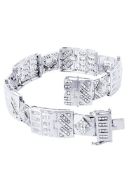 Mens Diamond Bracelet White Gold| 4.28 Carats| 32.37 Grams