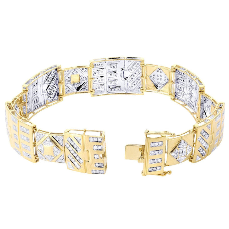 Mens Diamond Bracelet Yellow Gold| 4.2 Carats| 31.93 Grams