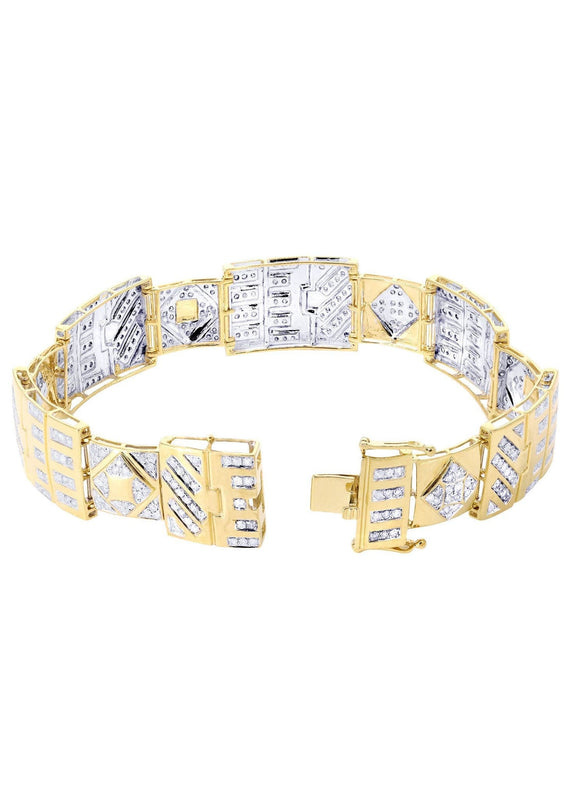 Mens Diamond Bracelet Yellow Gold| 4.2 Carats| 31.93 Grams