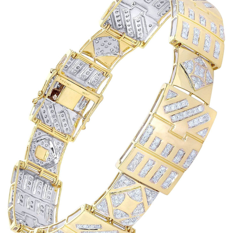 Mens Diamond Bracelet Yellow Gold| 4.2 Carats| 31.93 Grams