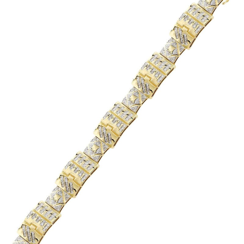 Mens Diamond Bracelet Yellow Gold| 4.2 Carats| 31.93 Grams
