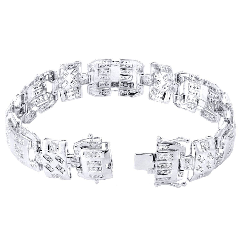 Mens Diamond Bracelet White Gold| 3.49 Carats| 33.95 Grams