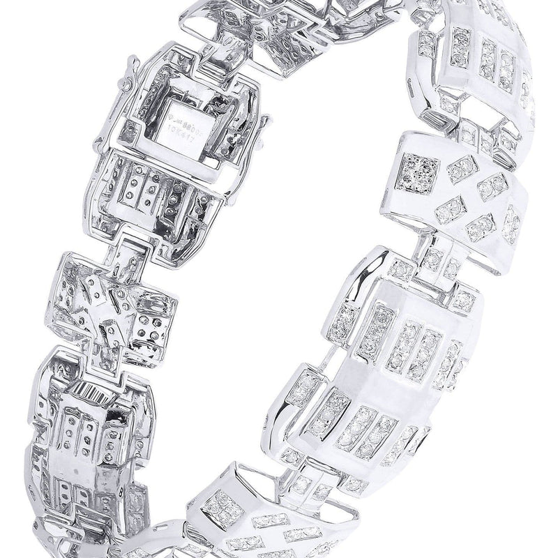 Mens Diamond Bracelet White Gold| 3.49 Carats| 33.95 Grams