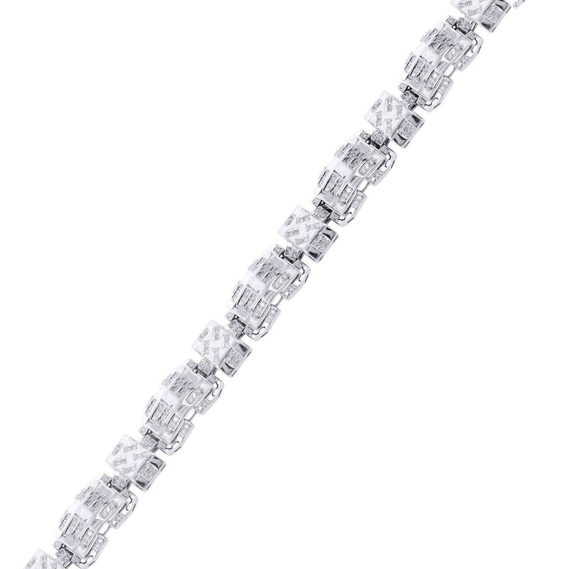 Mens Diamond Bracelet White Gold| 3.49 Carats| 33.95 Grams