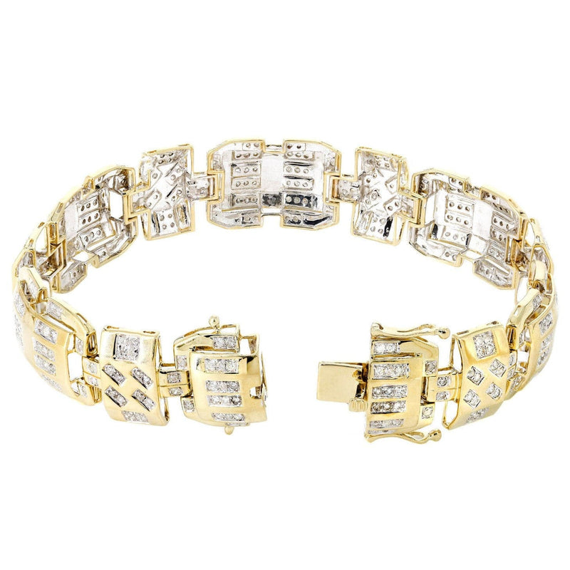 Mens Diamond Bracelet Yellow Gold| 3.48 Carats| 33.67 Grams