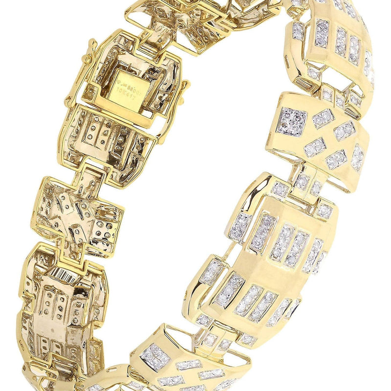 Mens Diamond Bracelet Yellow Gold| 3.48 Carats| 33.67 Grams