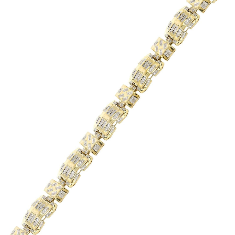 Mens Diamond Bracelet Yellow Gold| 3.48 Carats| 33.67 Grams
