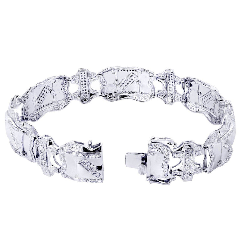 Mens Diamond Bracelet White Gold| 4.11 Carats| 29.53 Grams
