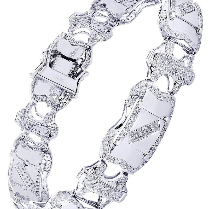 Mens Diamond Bracelet White Gold| 4.11 Carats| 29.53 Grams