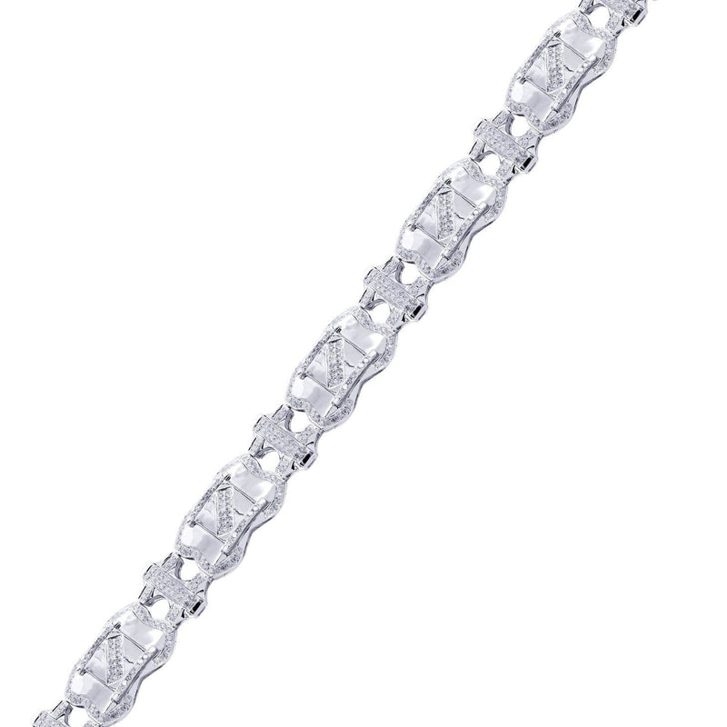 Mens Diamond Bracelet White Gold| 4.11 Carats| 29.53 Grams